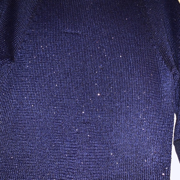 White House Black Market blue sequin sweater - Picture 6 of 6